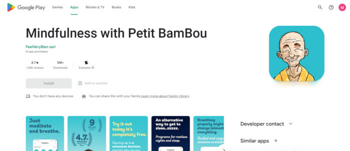 Mindfulness with Petit BamBou Meditation App